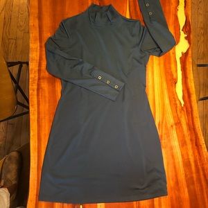 Dark teal Title Nine turtleneck stretch dress, L